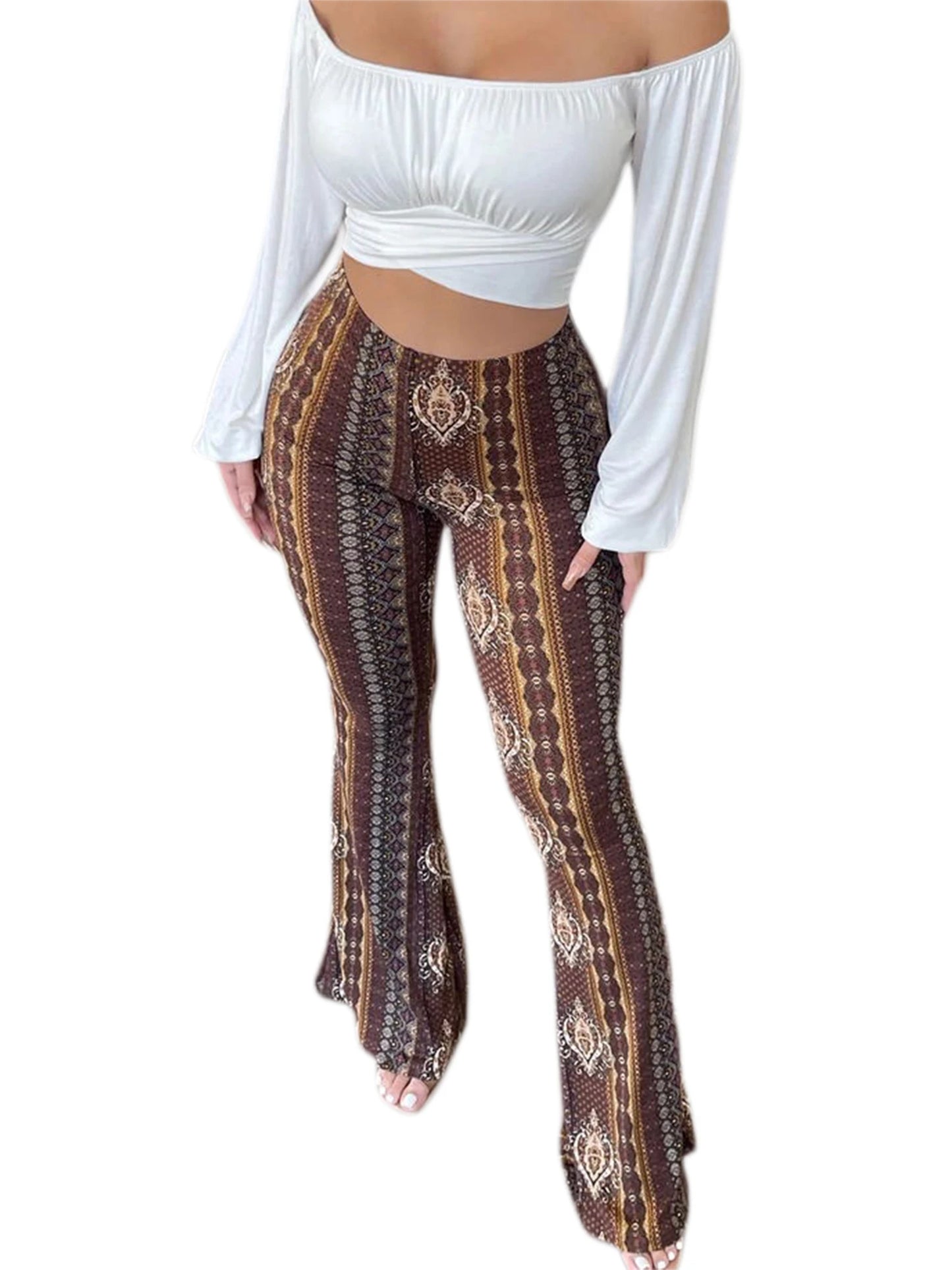 Women's  Flare Ethnic Print Pants